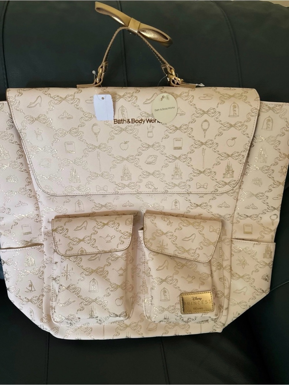 Bath & Body Works Cream and Gold Princess Tote